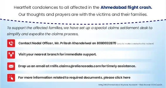 RNL Claims helpline for Ahmedabad tragic airplane accident Banner